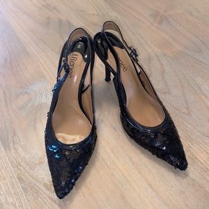 J. Reneé Black Sequined Heels